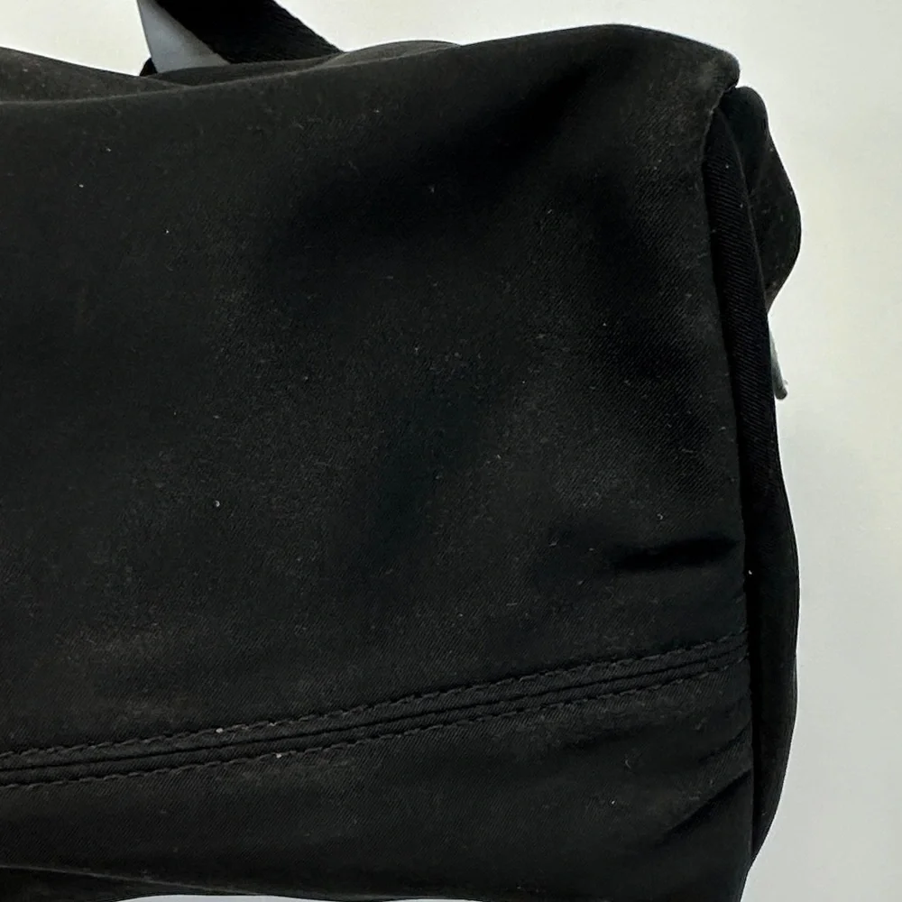 Frances Valentine Black Nylon Cosmetic Bag Travel Makeup Case Zip Top Designer